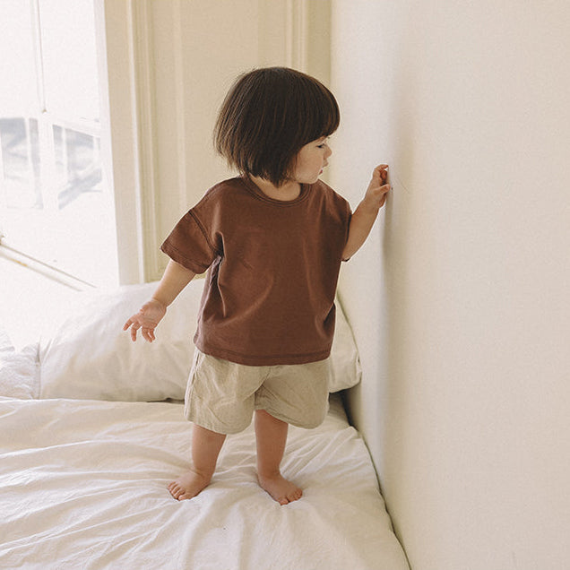 Oatmeal Linen Shorts