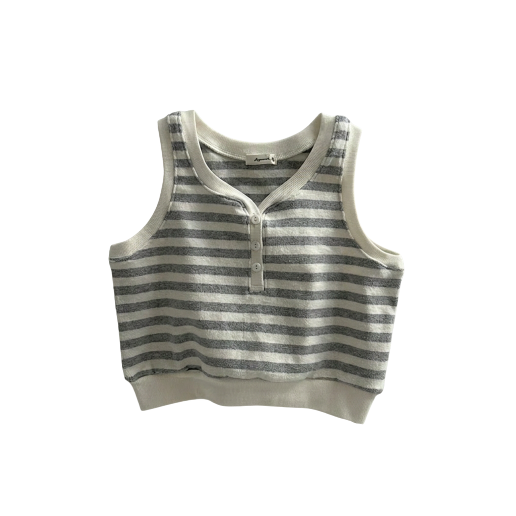 Soft Stripe Sleeveless Top (2 Colors)