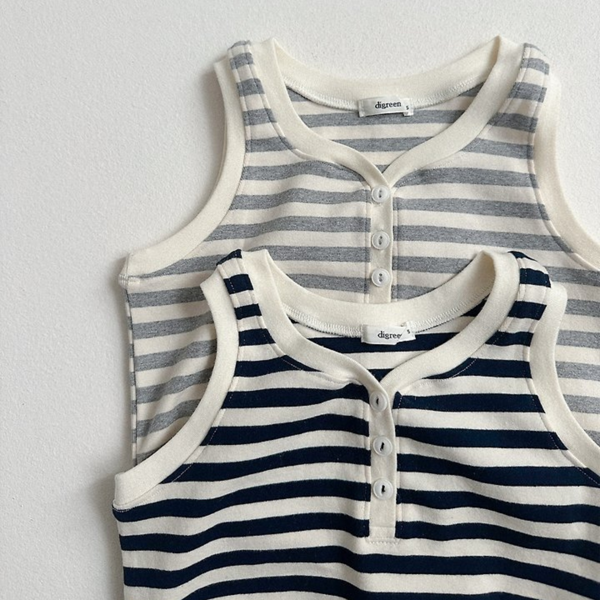 Soft Stripe Sleeveless Top (2 Colors)