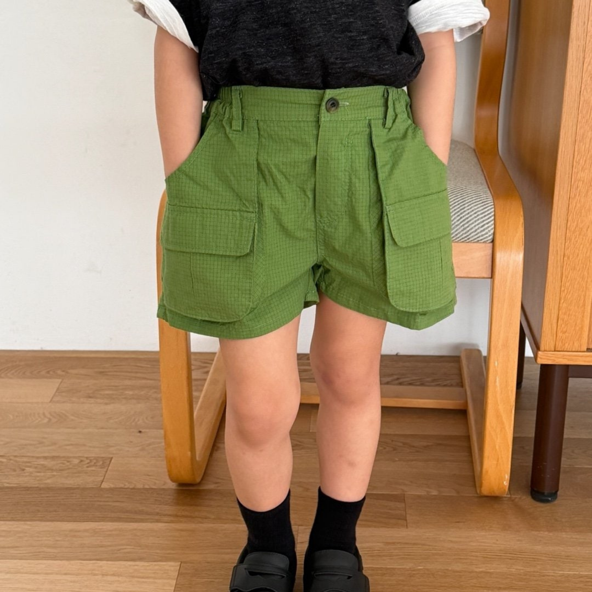 Green Utility Pocket Shorts