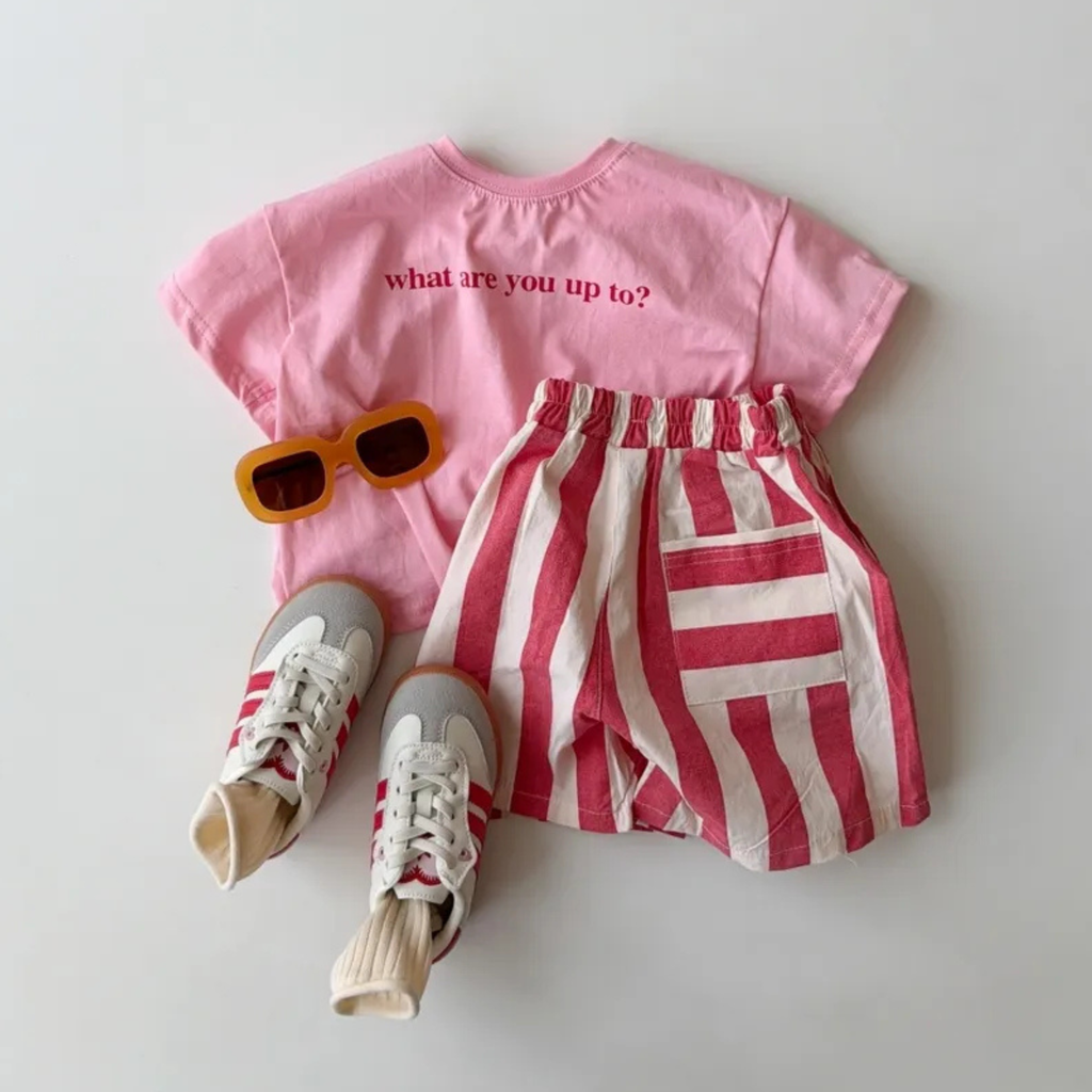 Red Stripe Summer Shorts