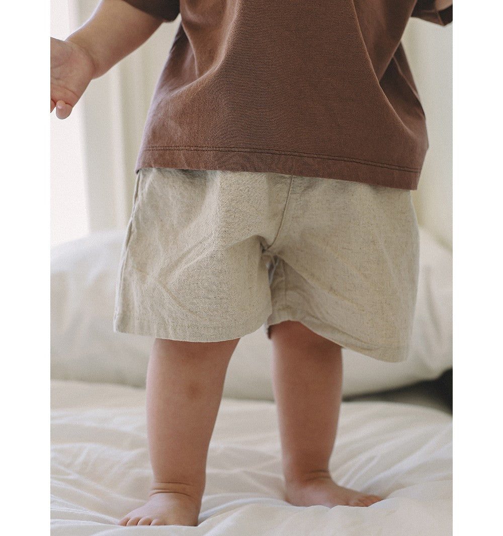 Oatmeal Linen Shorts