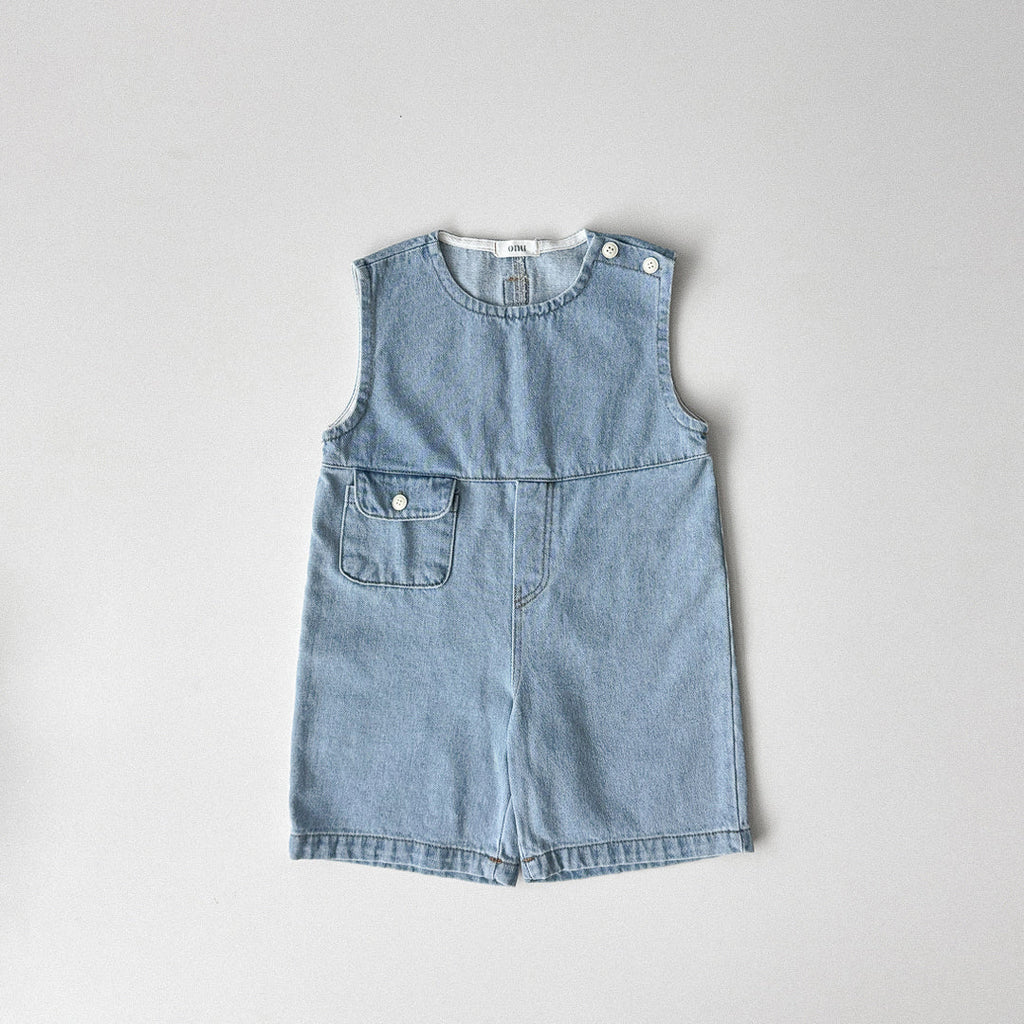 Button-Shoulder Denim Overalls - 2 colors