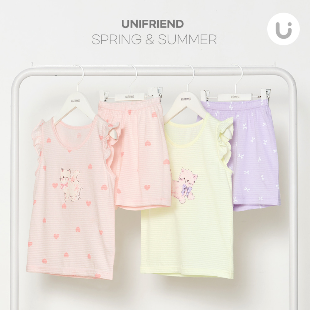 Ribbon Cat Breathable Cotton Sleeveless Set