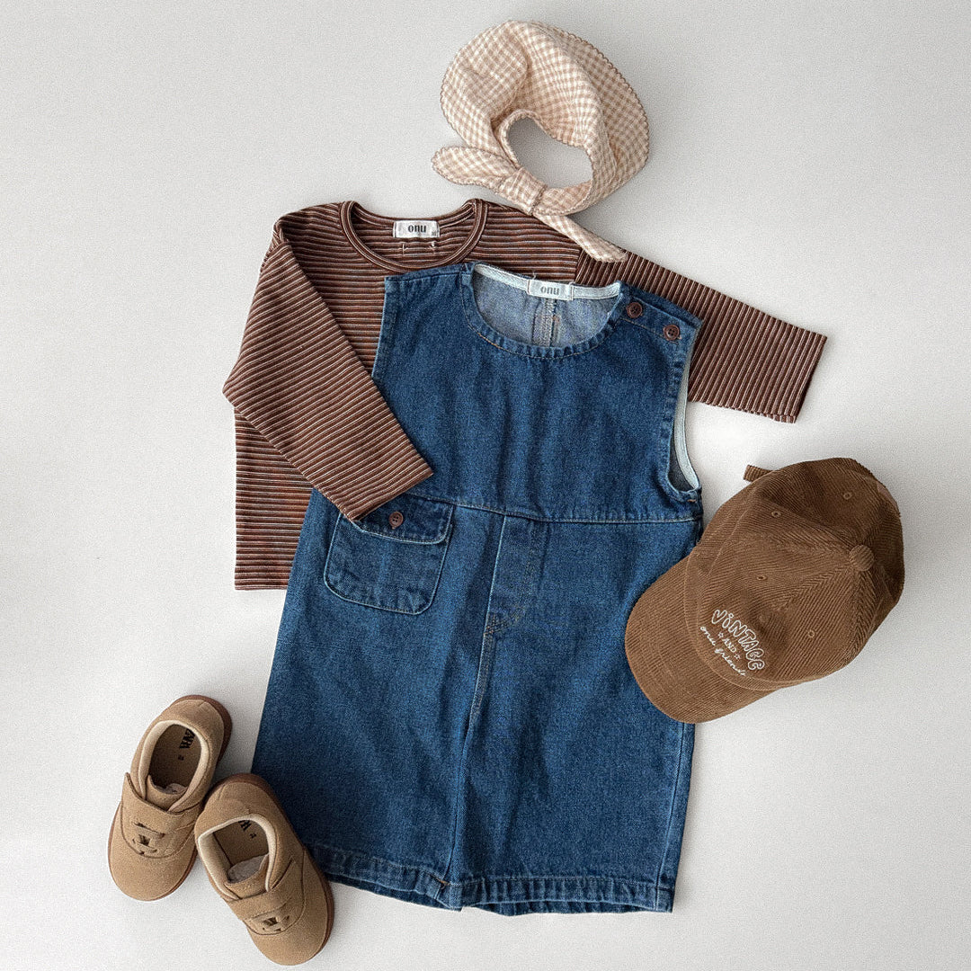 Button-Shoulder Denim Overalls - 2 colors