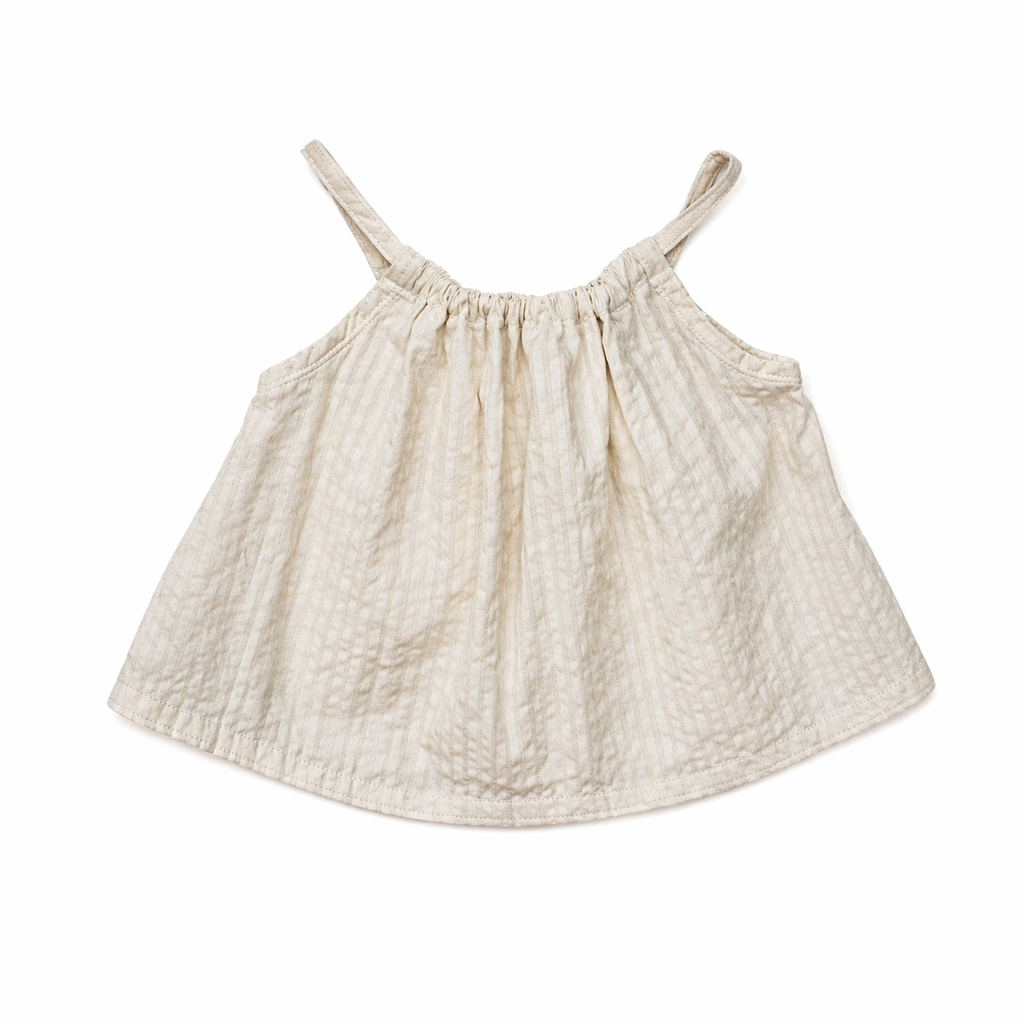 Sleeveless Gathered Top Natural