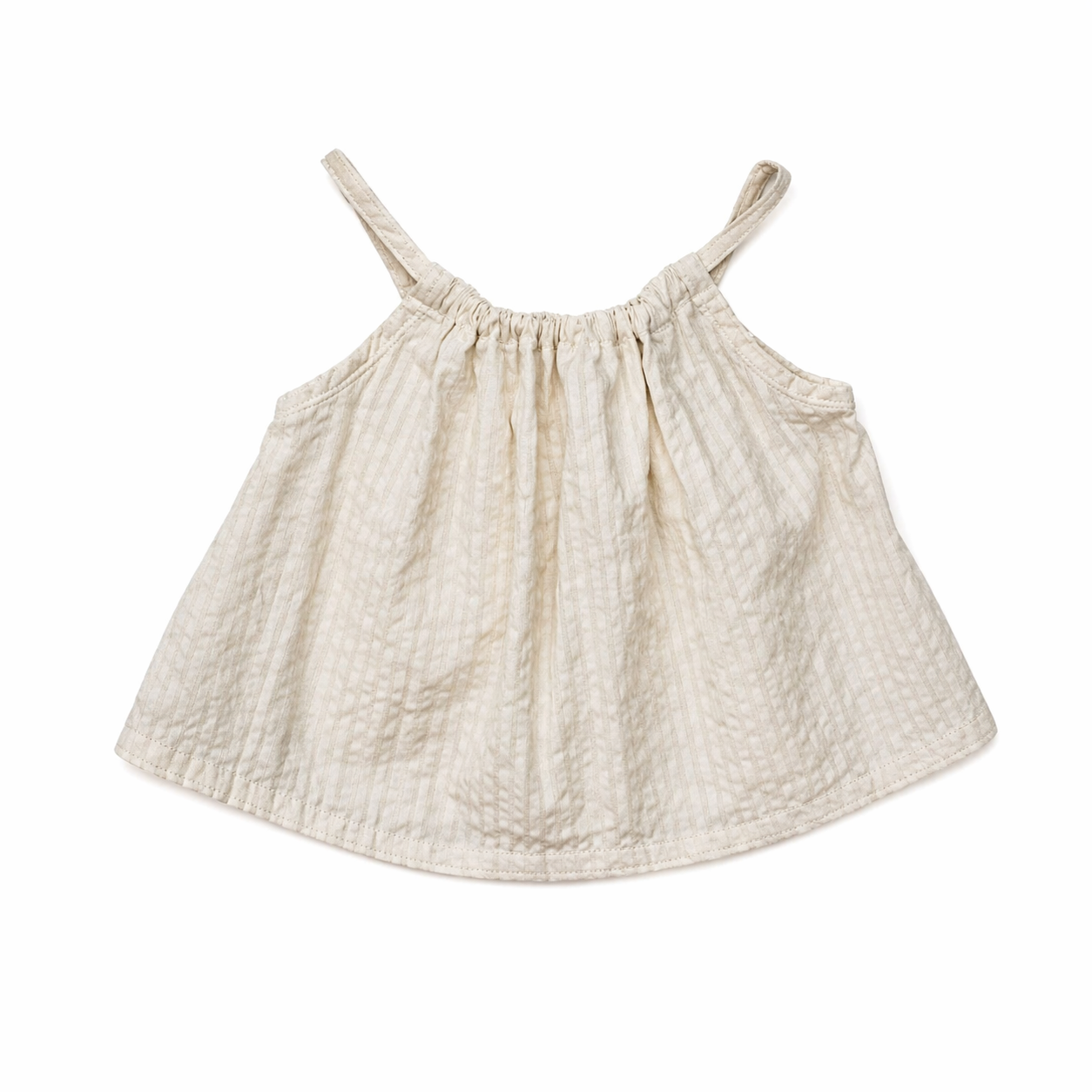 Sleeveless Gathered Top Natural