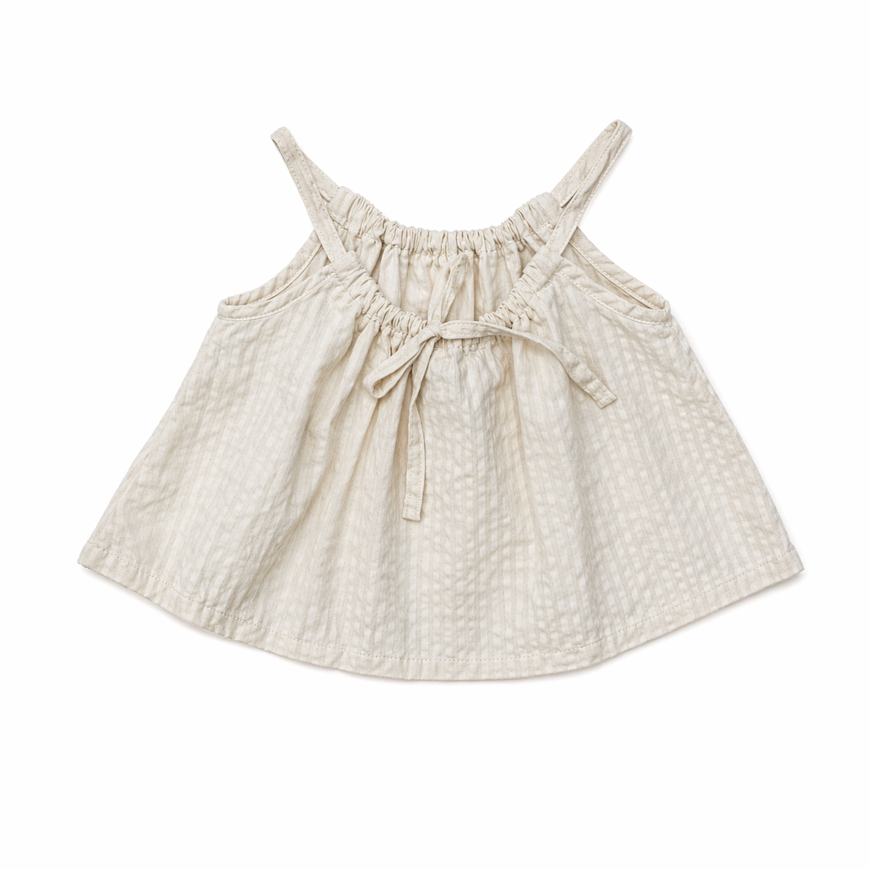 Sleeveless Gathered Top Natural