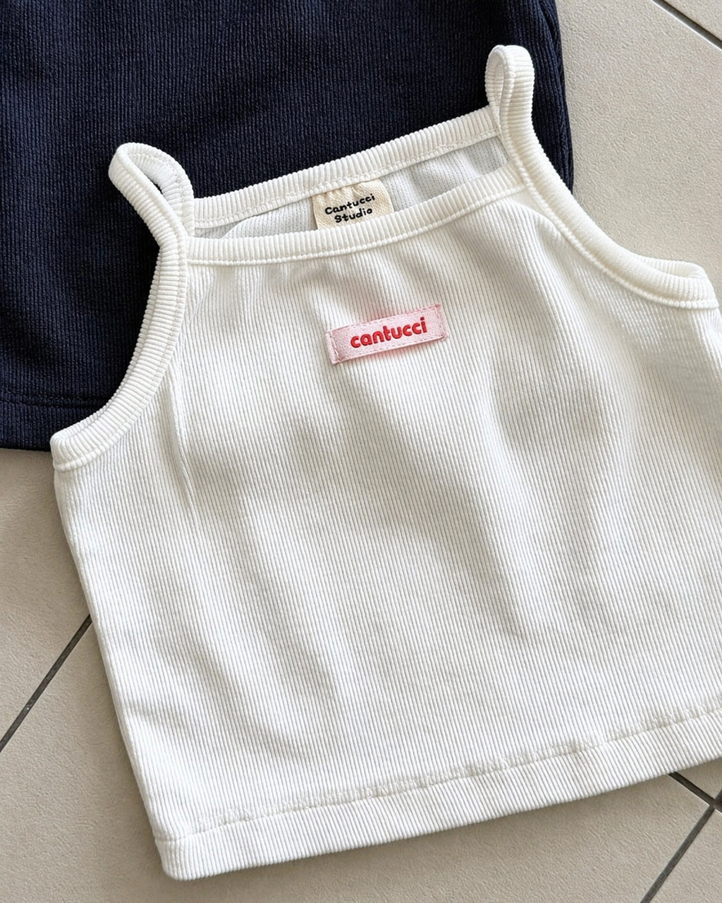 Ribbed Sleeveless Top White