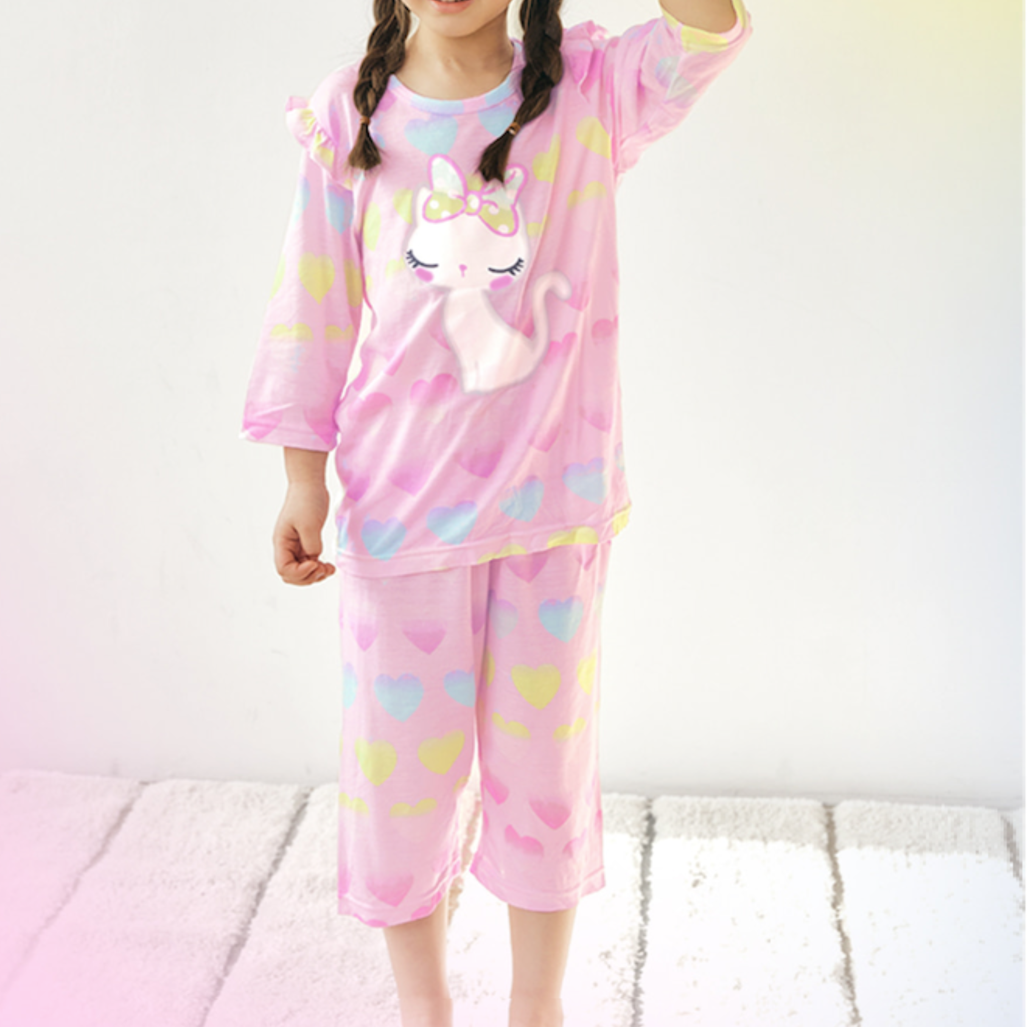 Love Cat Cool Rayon Capri Set
