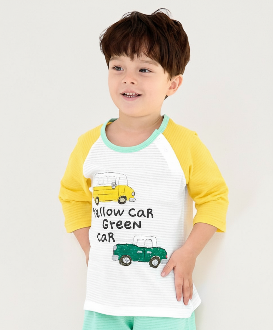 YELLOW BUS AND GREEN CAR LOUNGE SET