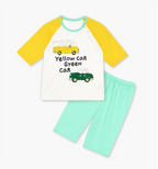 YELLOW BUS AND GREEN CAR LOUNGE SET