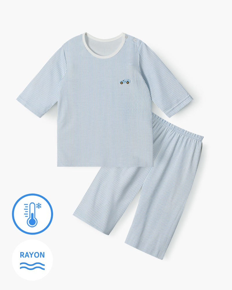 Blue Car Cool Rayon Capri Set