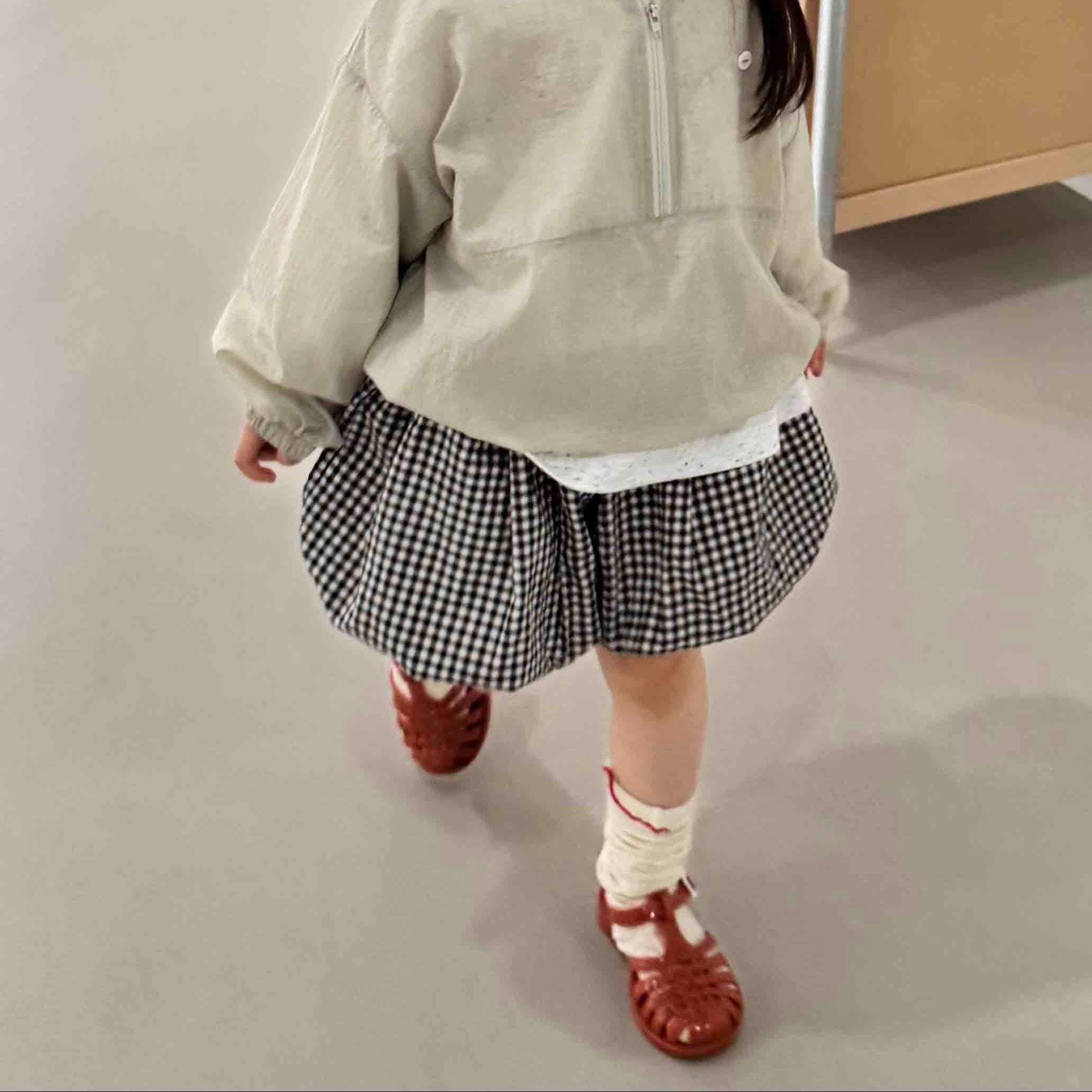 Gingham Balloon Bloomer Pants
