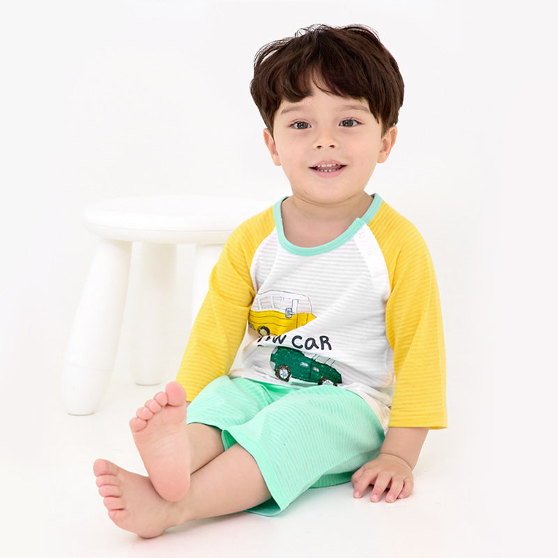 Yellow Car Breathable Cotton Lounge Set
