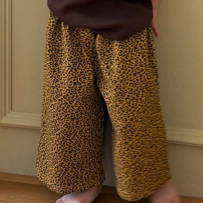 Leopard Pull-on Wide Pants
