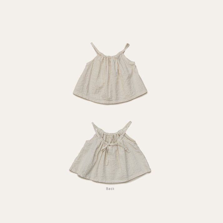 Sleeveless Gathered Top Natural