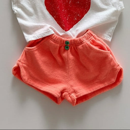 Orange Terry shorts
