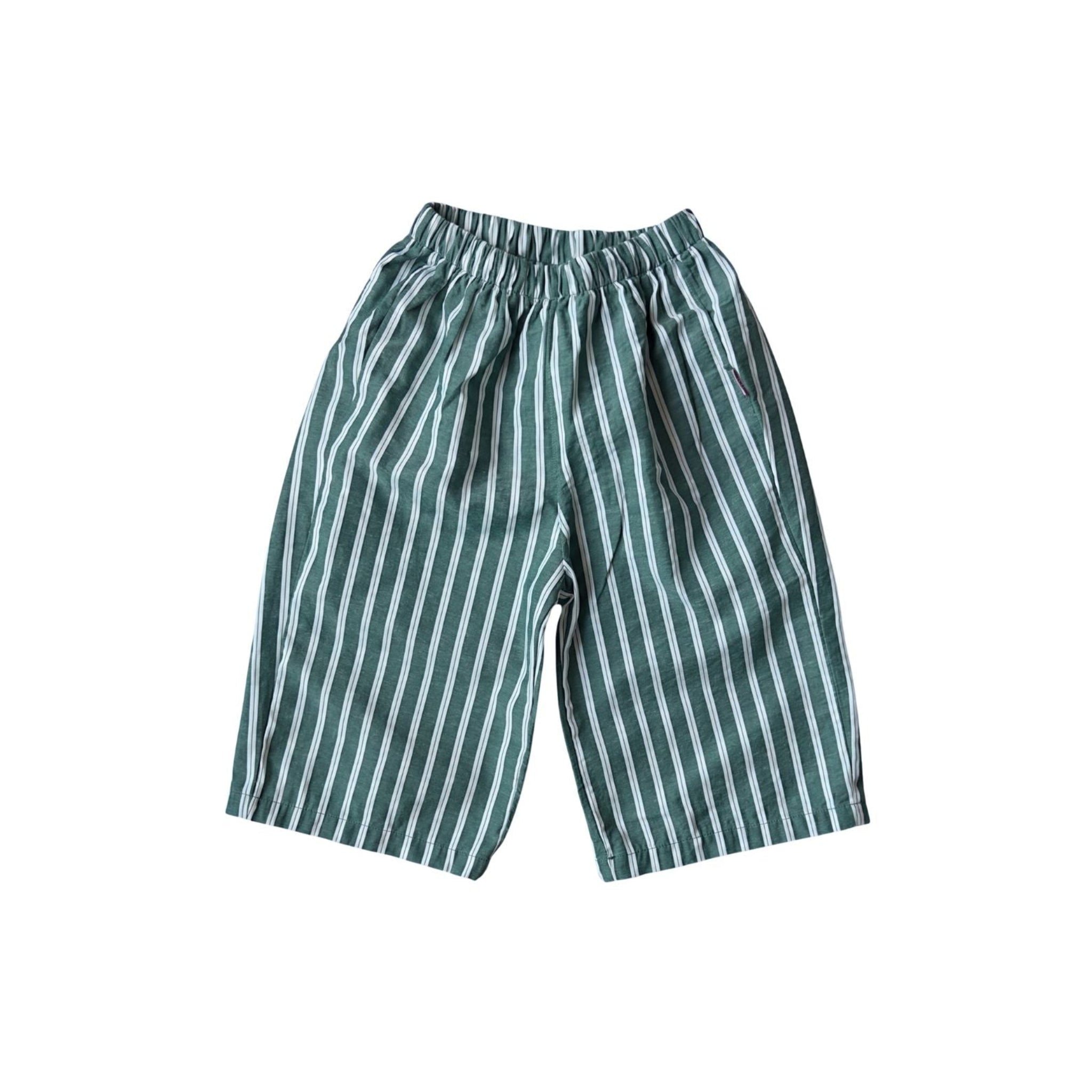Striped Loose Pants Green