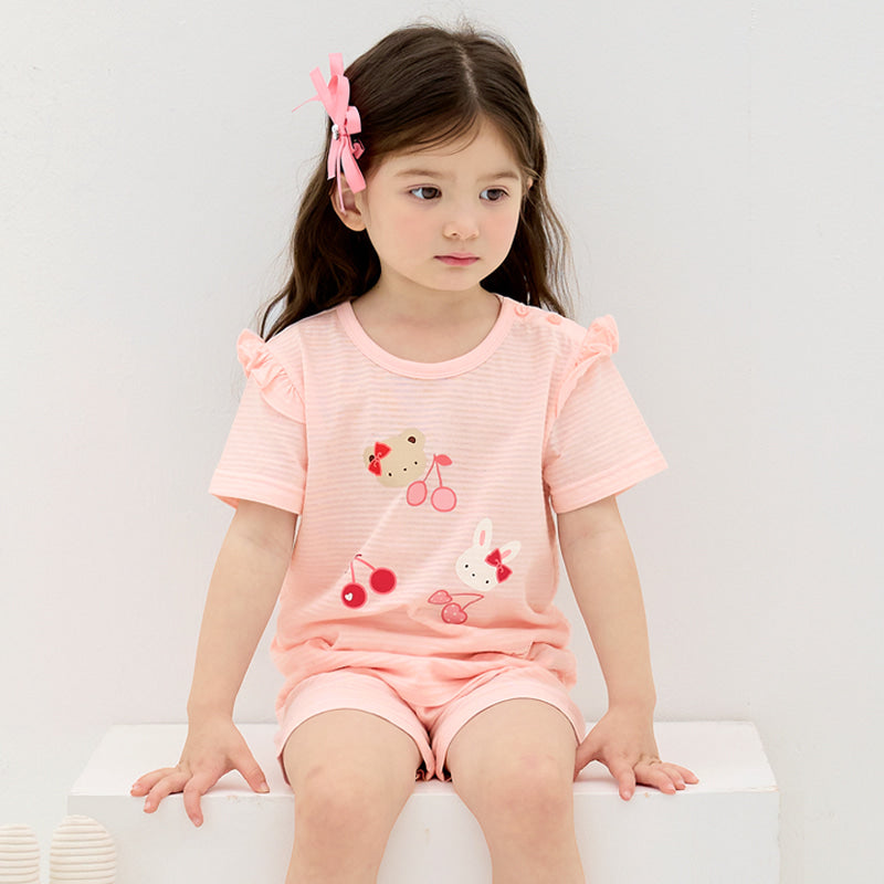 Pink Cherry Breathable Cotton Summer Set