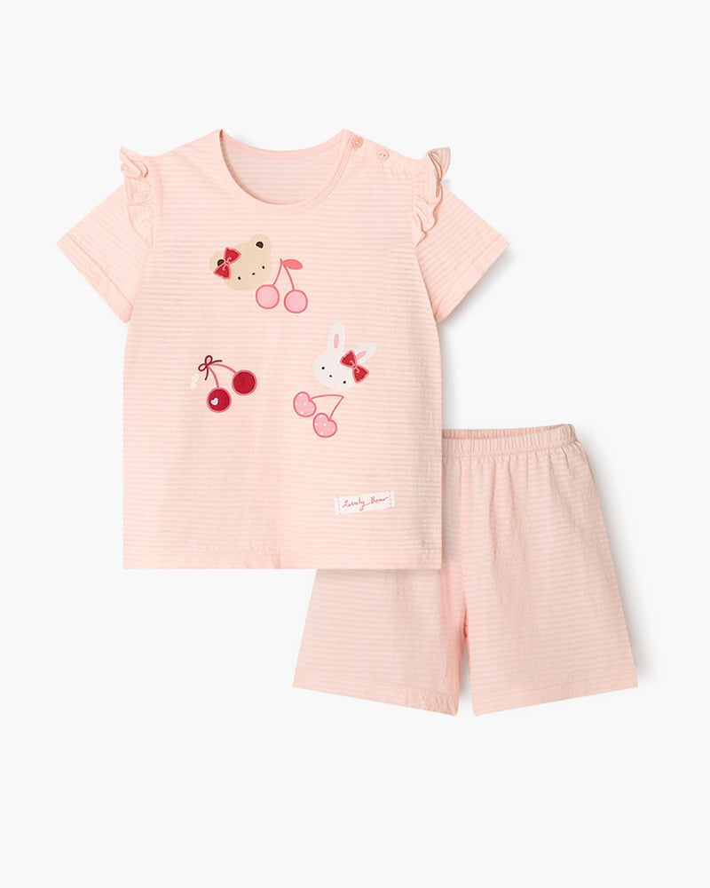 Pink Cherry Breathable Cotton Summer Set