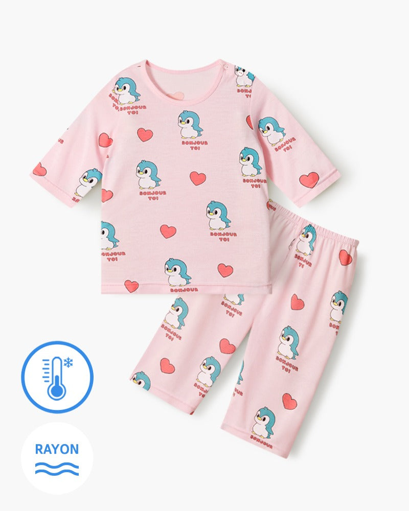 Pink Penguin Cool Rayon Capri Set