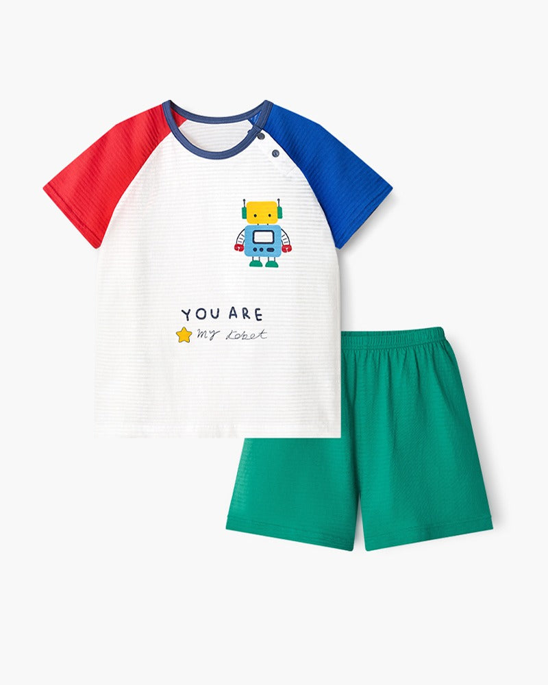 Robot Breathable Cotton Summer Set